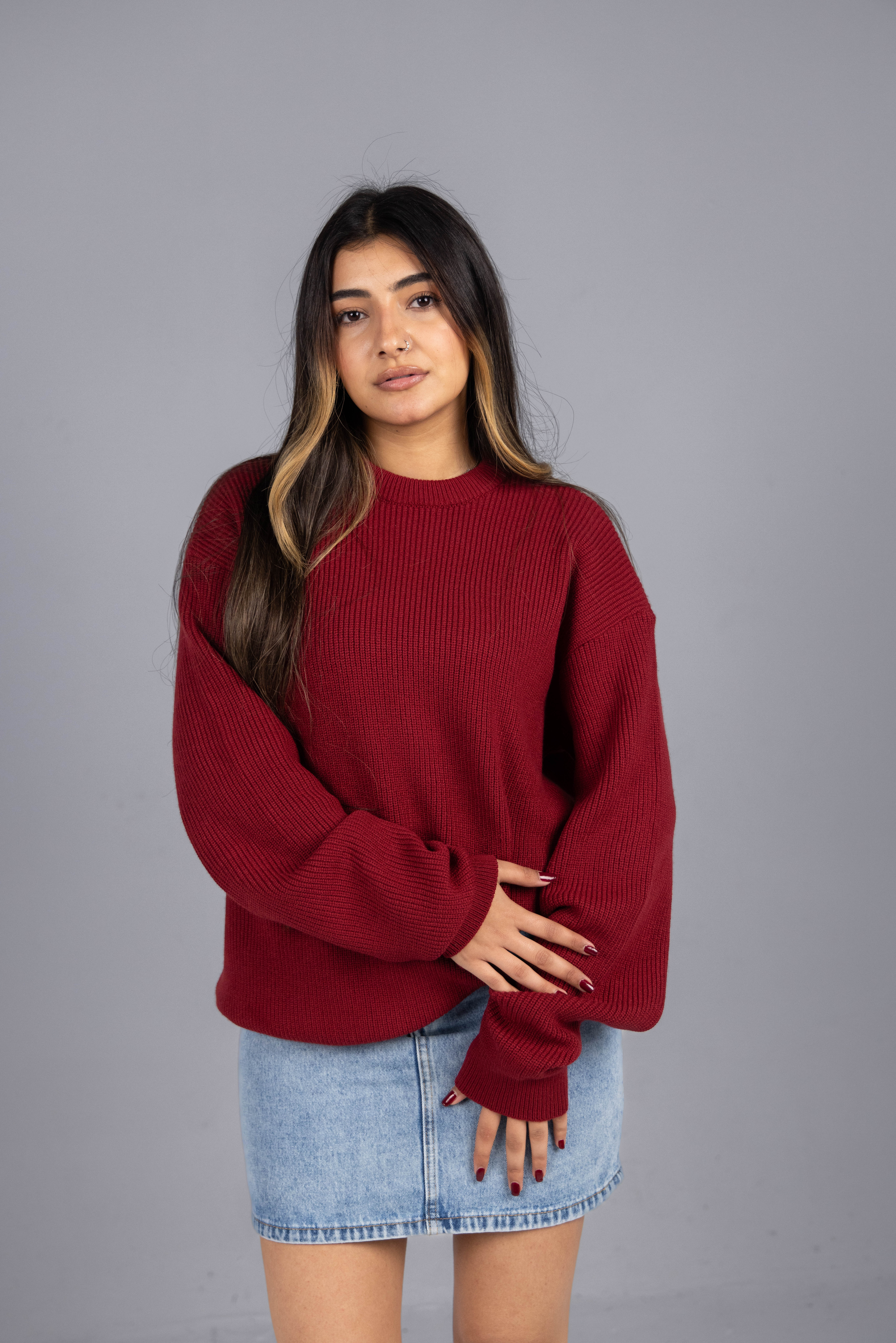 Knitted round neck