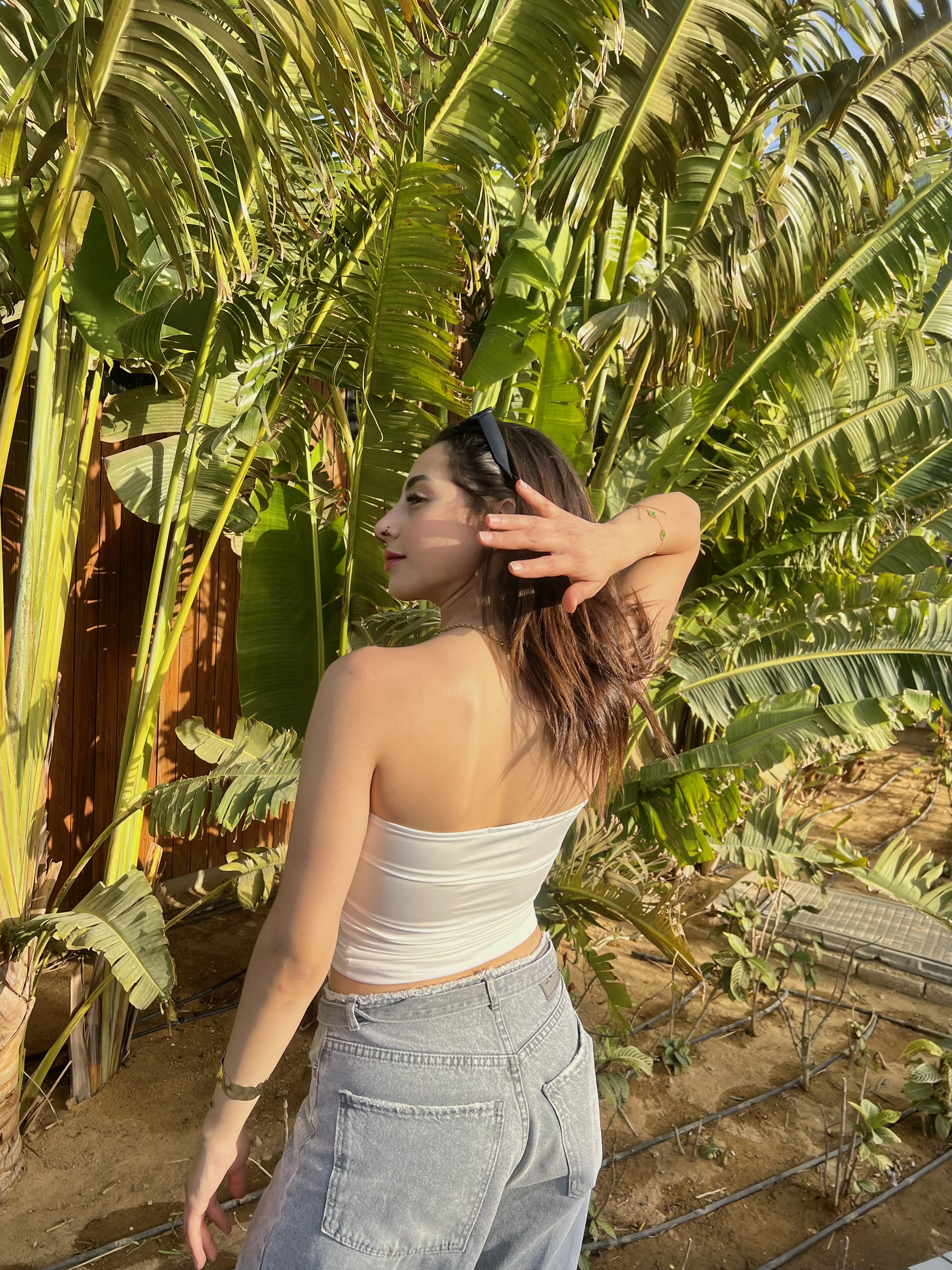 White side ruched tube top